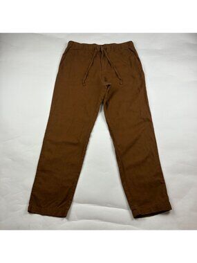 H&M Men's Pecan Brown Linen Blend Slim Leg Pant M